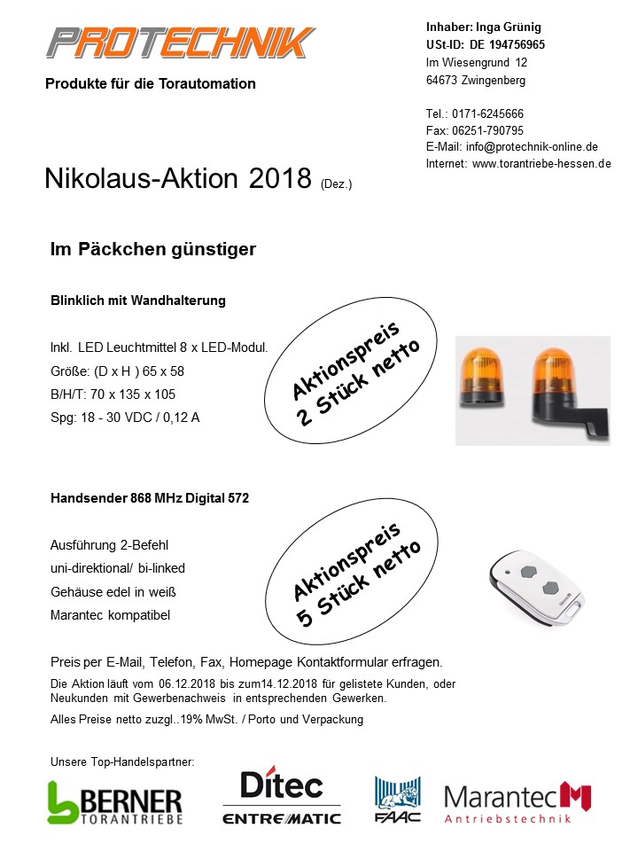 ProTechnik Angebot Dezember 2018 Digital 572, Bilinklicht comfort 950